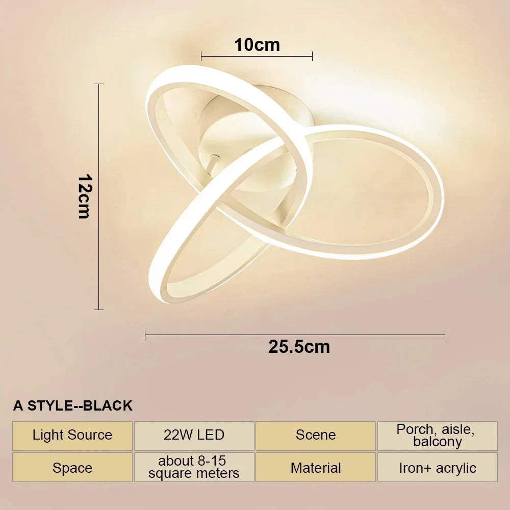 LED Aisle Ceiling Lights Modern Chandelier Three Colors Lamp Minimalist Lamps For Bedroom Light Surface Installation ...