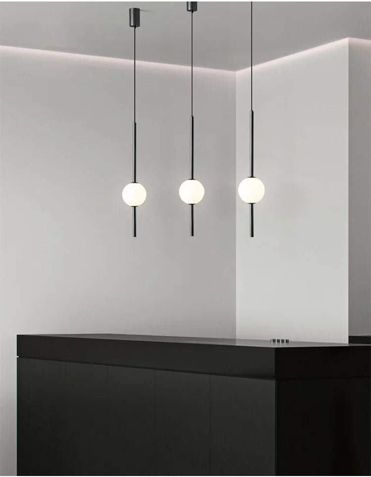 Nordic Simple Glass Ball Pendant Lights Dining Room Bedroom Decor Hanging Lamp Restaurant Bar Suspension Chandeliers Lighting