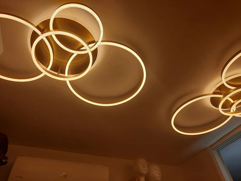 Gold White Modern LED Chandelier Lighting For Living Study Room Lights Indoor Lamps Parlor Foyer Lustres Chandeliers Luminaire
