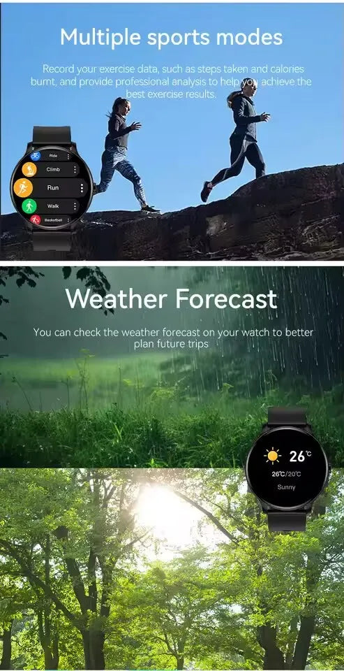 GPS 2026 New Smart Watch Heart Rate Sleep Health Monitor Bluetooth Talk  Men's Ladies Sport Smart Watch for Android IOS