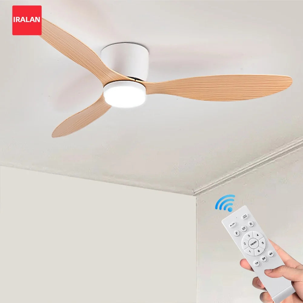 IRALAN Low Floor 52inch Ceiling Fan Modern Bedroom LED Fan Light Dining Living Room Ceiling Lamp ...