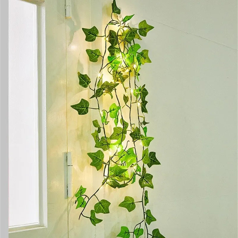 String Lights Artificial Vine Fairy Lights Battery Powered Christmas Tree Garland Light Flower Gr...