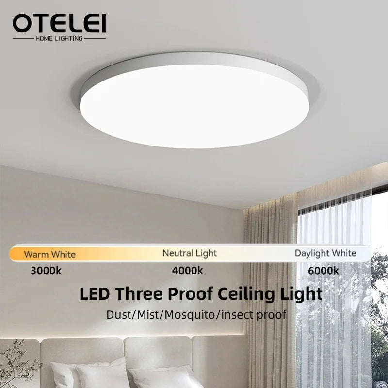 Modern LED Ceiling Light Waterproof Dustproof Three Proof Light Kitchen Bedroom Bathroom Living R...