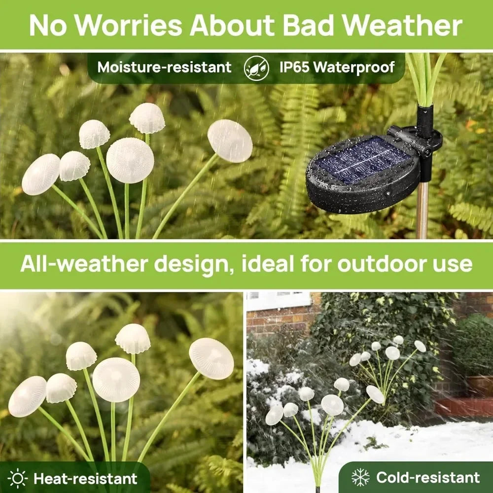 Solar 6LEDS Jellyfish Lights Mushroom Lights Solar Ground Plug Atmosphere Lights Garden Decoratio...
