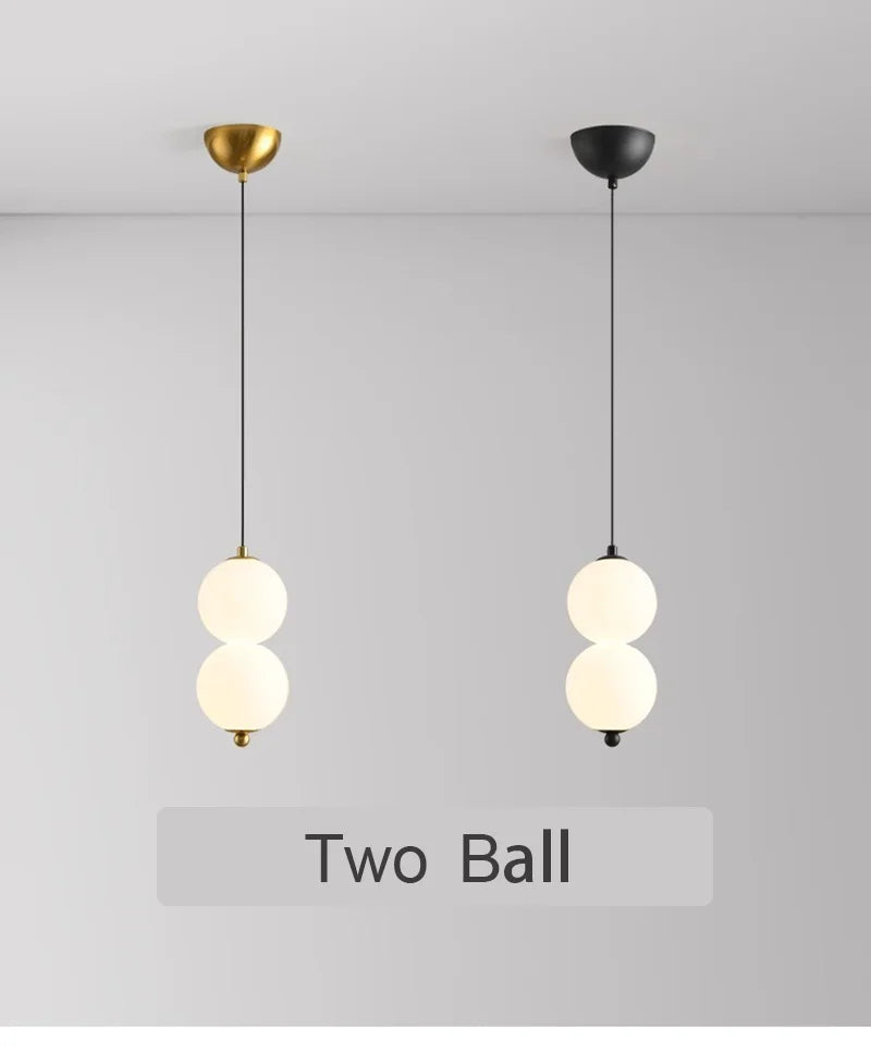 Bedside Pendant Lights for Bedroom Nordic 4 Ball Pendant Lamp for TV Background Kitchen Island Restaurant Dinning Room LED Light