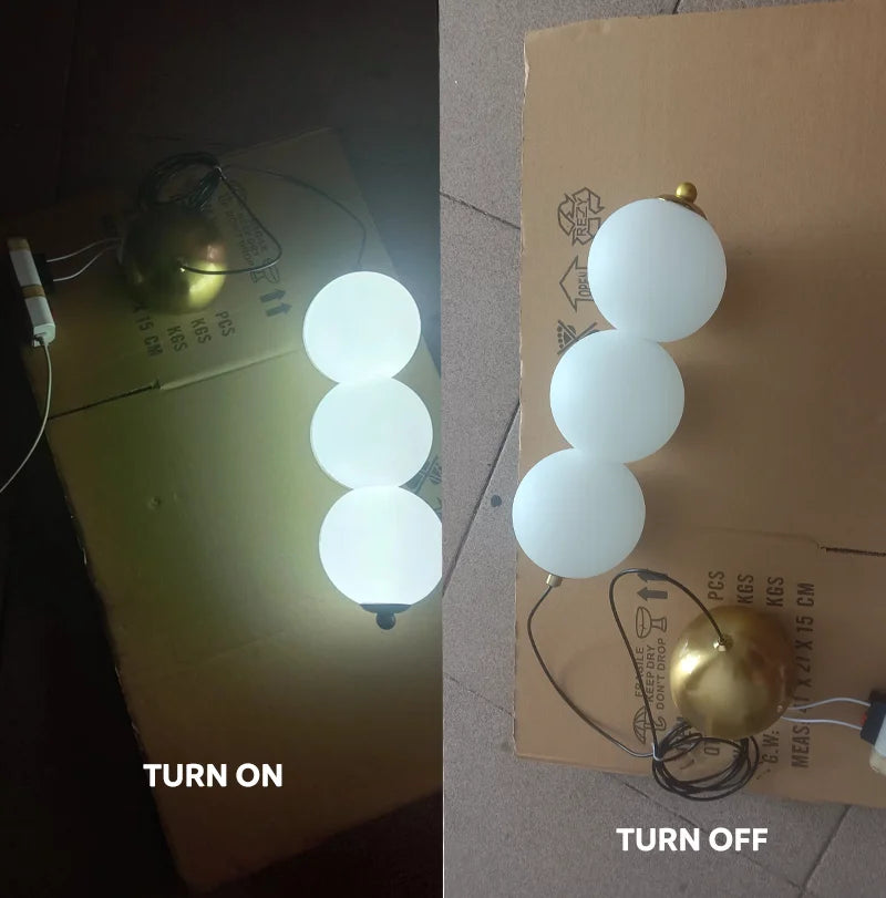 Bedside Pendant Lights for Bedroom Nordic 4 Ball Pendant Lamp for TV Background Kitchen Island Restaurant Dinning Room LED Light