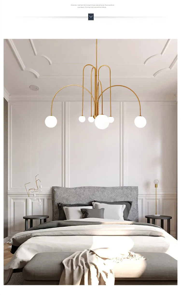 Nordic Minimalist Pendant Light for Living Room Restaurant Lamp Cafe Clothing Store Art Black Gold Red Chandelier