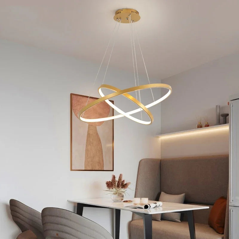 Modern led dining room chandeliers simple ringchandelier living bedroom Lights home indoorlighting decorative Pendant Lamps