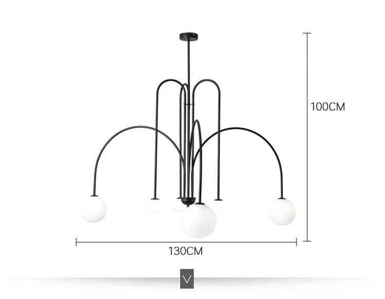 Nordic Minimalist Pendant Light for Living Room Restaurant Lamp Cafe Clothing Store Art Black Gold Red Chandelier