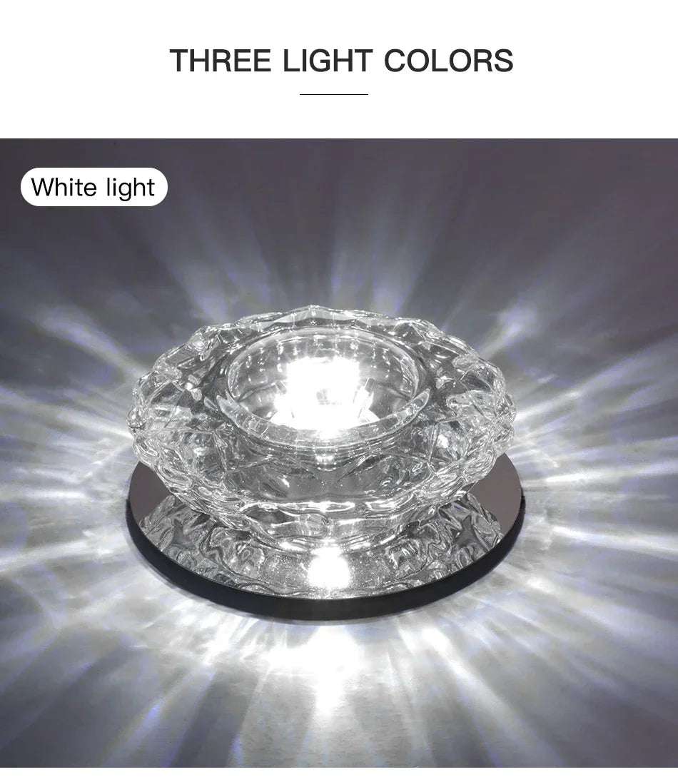 LED Crystal Lamp Embedded Ceiling Light for Home Living Room Corridor Decorative Ceiling Lamp Porch Balcony Indoor Lighting