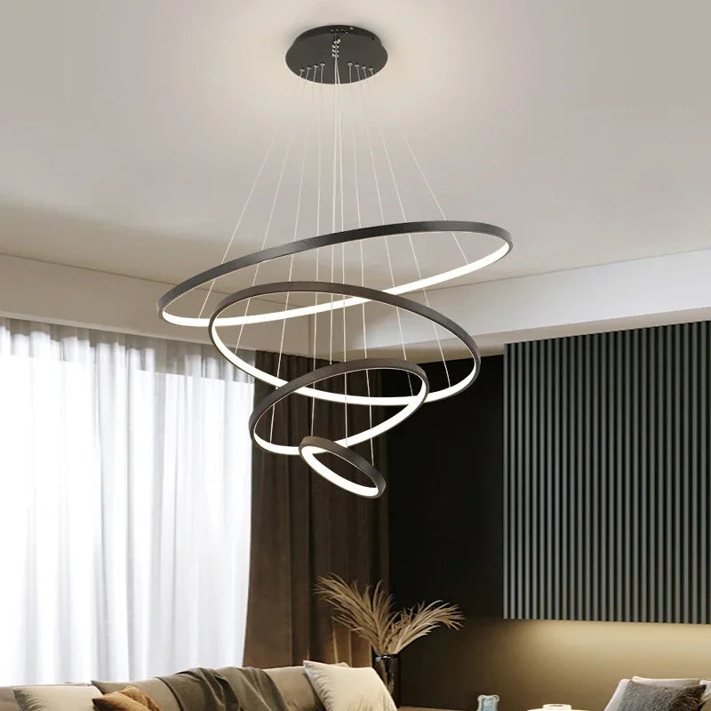Modern led dining room chandeliers simple ringchandelier living bedroom Lights home indoorlighting decorative Pendant...