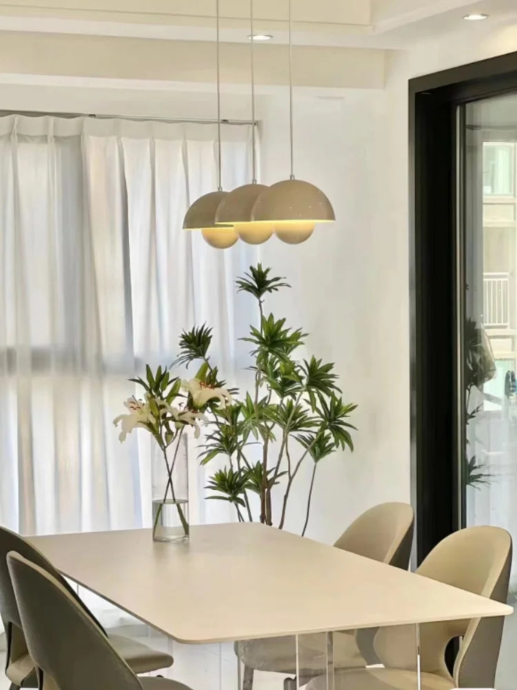 Nordic Led Color Chandelier Macaron Danish Mushroom Hanging Lights Restaurant Kitchen Pendant Lamp Home Luminaire LED Lighting