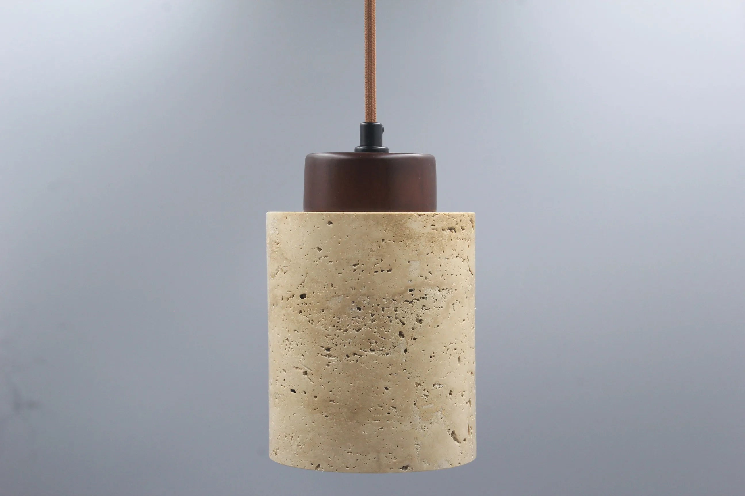 YOKO Wabi-Sabi Yellow Travertine Pendant Light, Japanese Cave Stone for Kitchen Island Restaurant Bedroom Bedside Home Decor