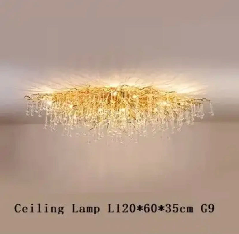 Luxury Gold Crystal LED Chandelier — Dining & Living Room