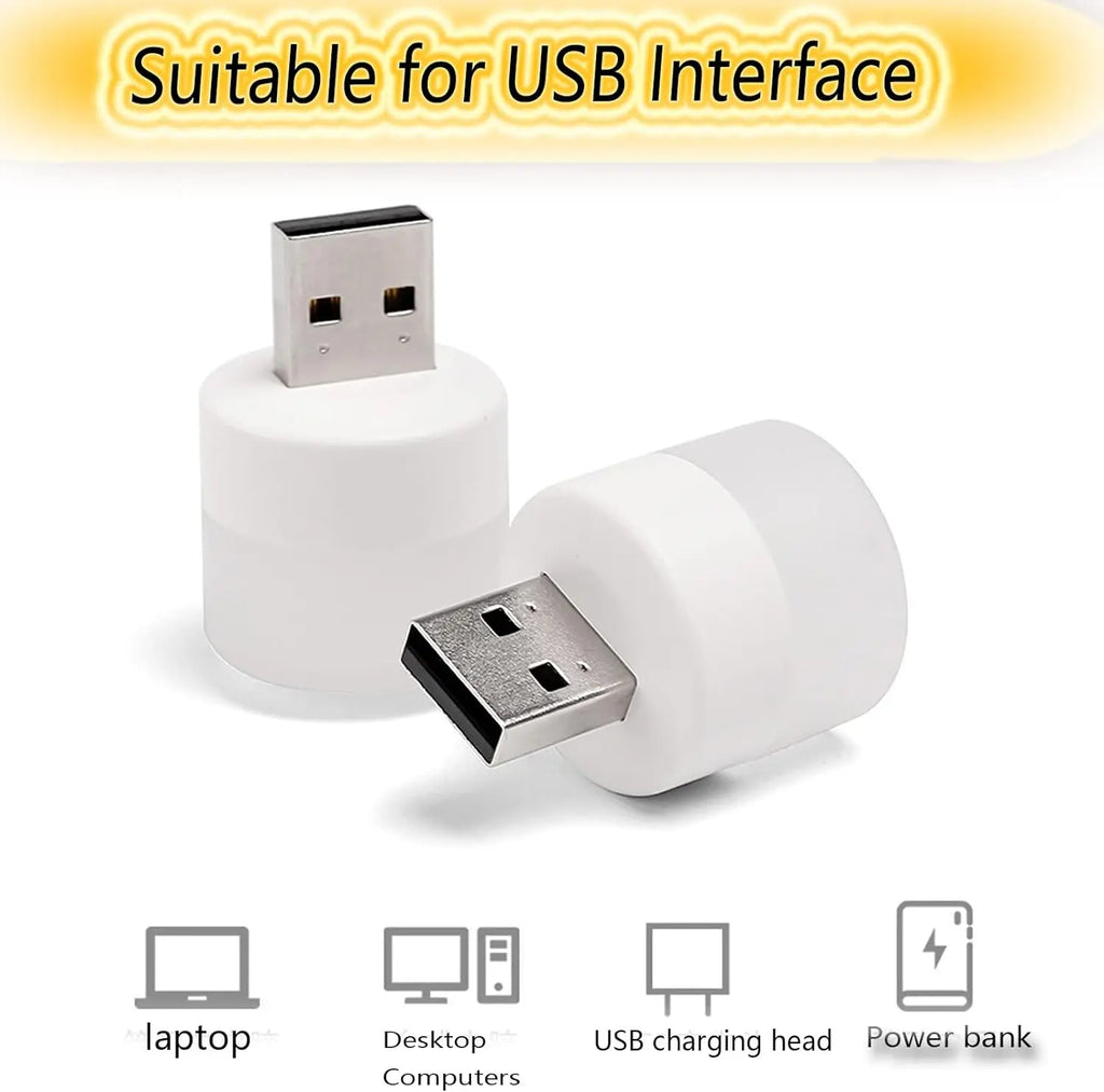 Mini USB Night Light Warm White Eye Protection Book Reading Light USB Plug Computer Mobile Power ...