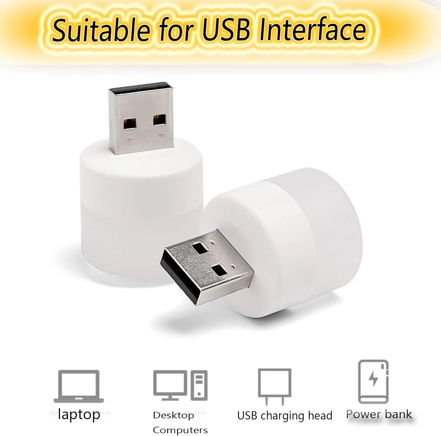 Mini USB Night Light Warm White Eye Protection Book Reading Light USB Plug Computer Mobile Power ...