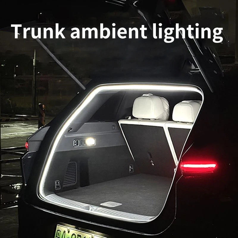 Car Trunk Led Light Strip Waterproof PVC Flexible Ambient Light Strip Automatic On/Off Hidden Ins...