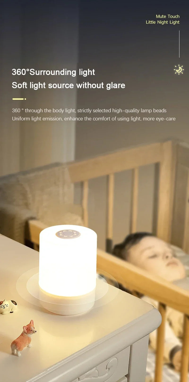Led Night Lights Bedside Dimmable Charging Desktop Night Lamps Bedroom Bedside Lighting Decoratio...