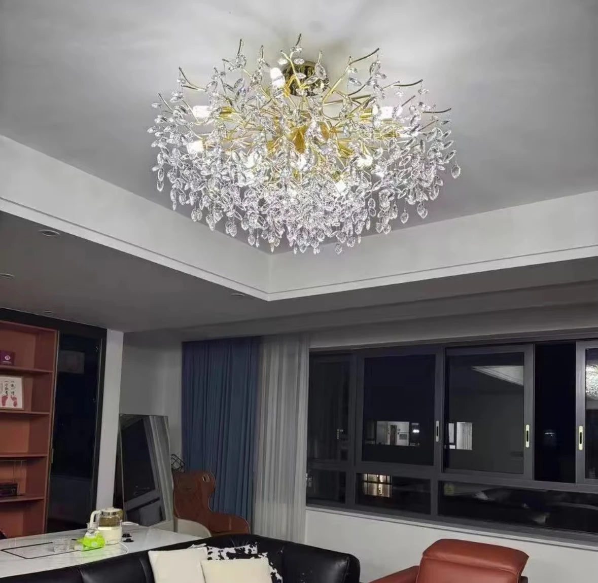 Luxury Gold Crystal LED Chandeliers Living Dining Room Bedroom Lighting Lustre Ceiling Pendant Lamps Indoor Villa Lights Fixture