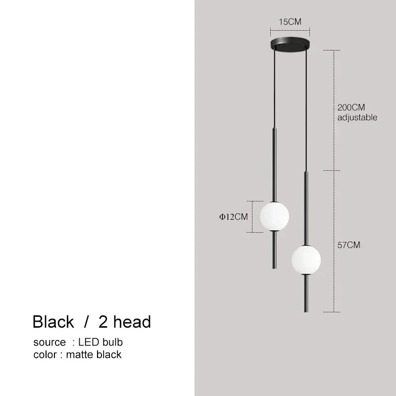 Nordic Simple Glass Ball Pendant Lights Dining Room Bedroom Decor Hanging Lamp Restaurant Bar Suspension Chandeliers ...