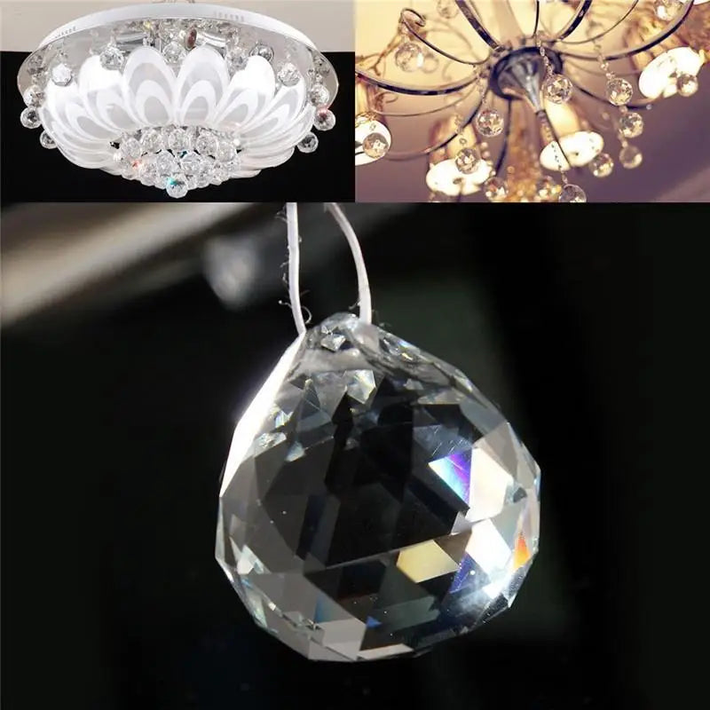 10Pcs Clear 20mm Crystal Chandelier Hanging Pendant Crystal Ball Glass Prism Drop Pendant