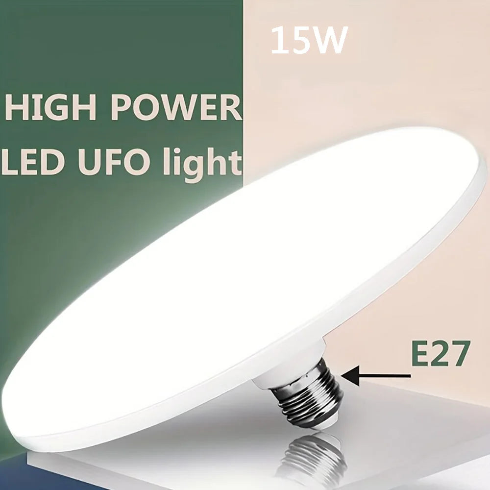 Flying Saucer Light E27 220v 15W LED Bulb Base Household Energy Saving Lamp Indoor Lighting Ceili...
