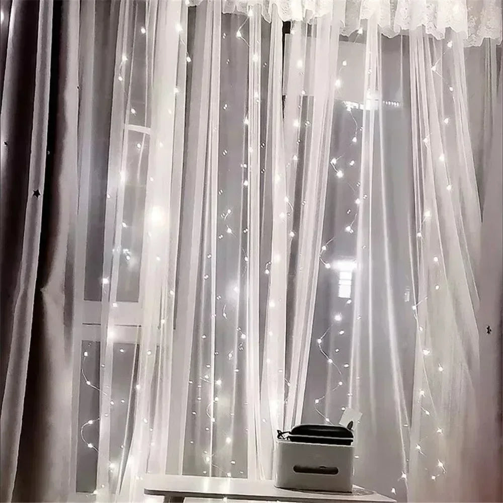 USB Curtain String LampParty Birthday Wall Decoration Garland Wedding Fairy Light 3/6M LED 8 Mode...