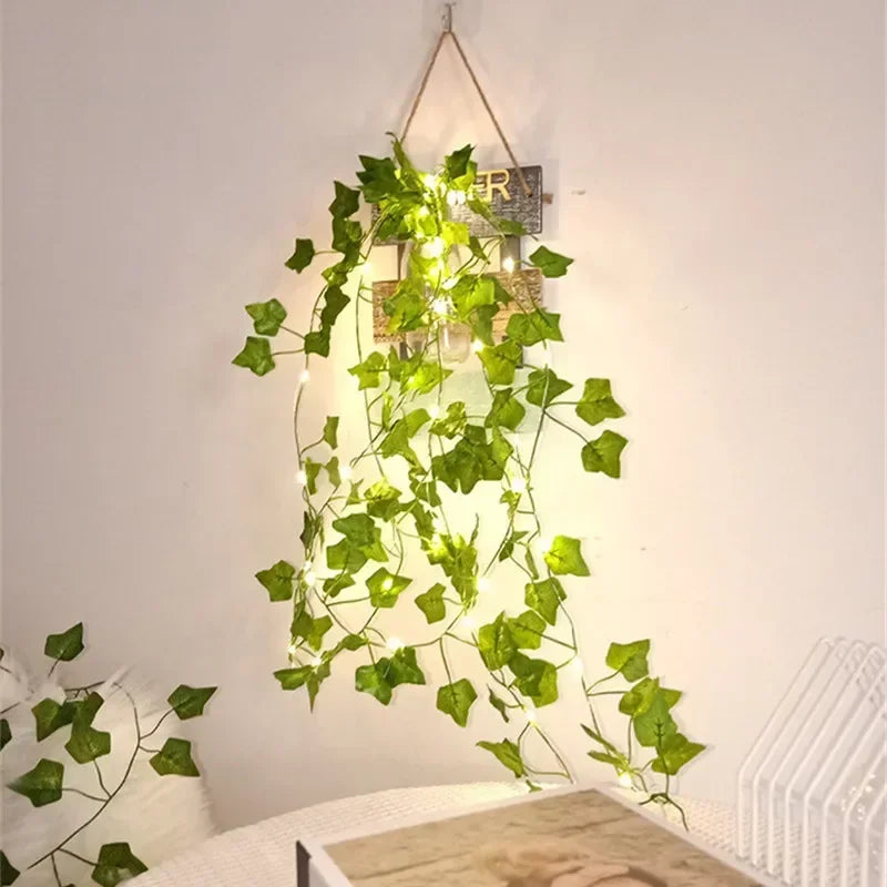 String Lights Artificial Vine Fairy Lights Battery Powered Christmas Tree Garland Light Flower Gr...