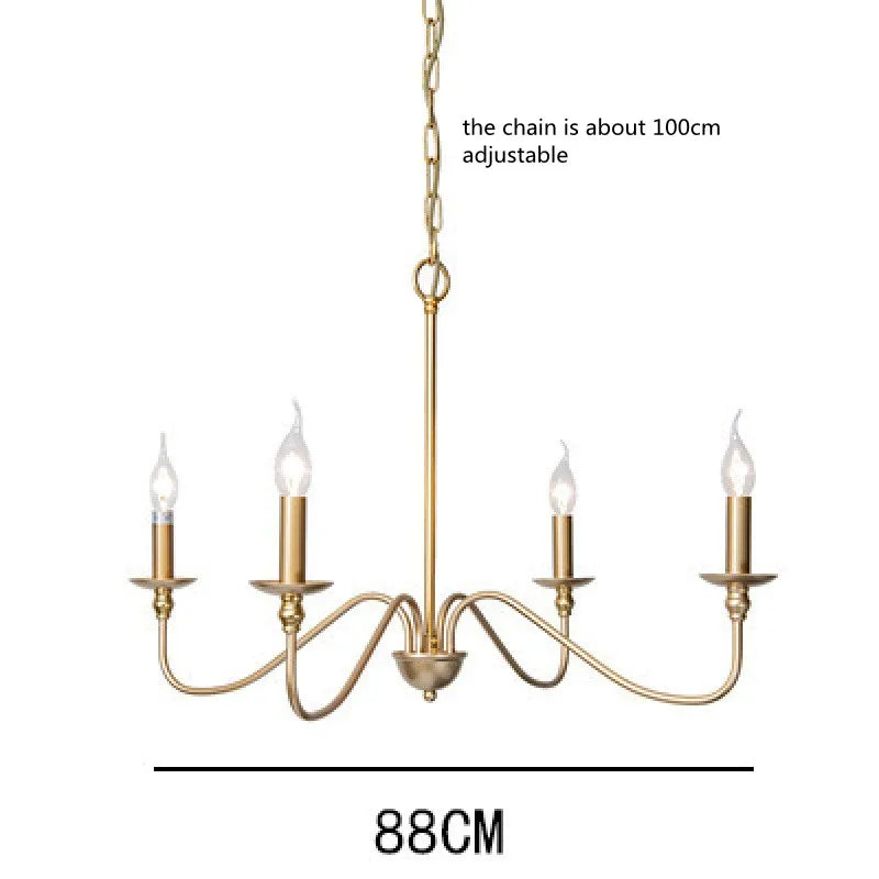 Retro Loft Living Room Chandelier Lighting E14 Vintage American Style Black/Gold Ceiling Chandelier Household Dining ...