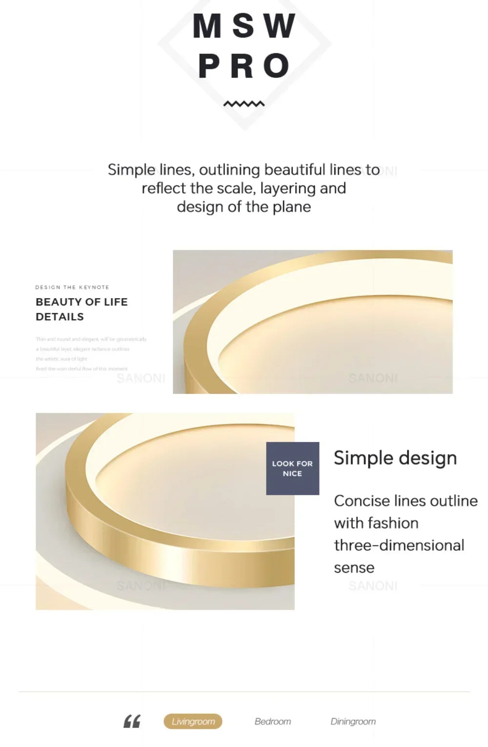 DINDALLED Modern LED Ceiling Light for Corridor Stairs Bedroom Bathroom, Round Flush Mount Chandelier Indoor Lighting Fixture,