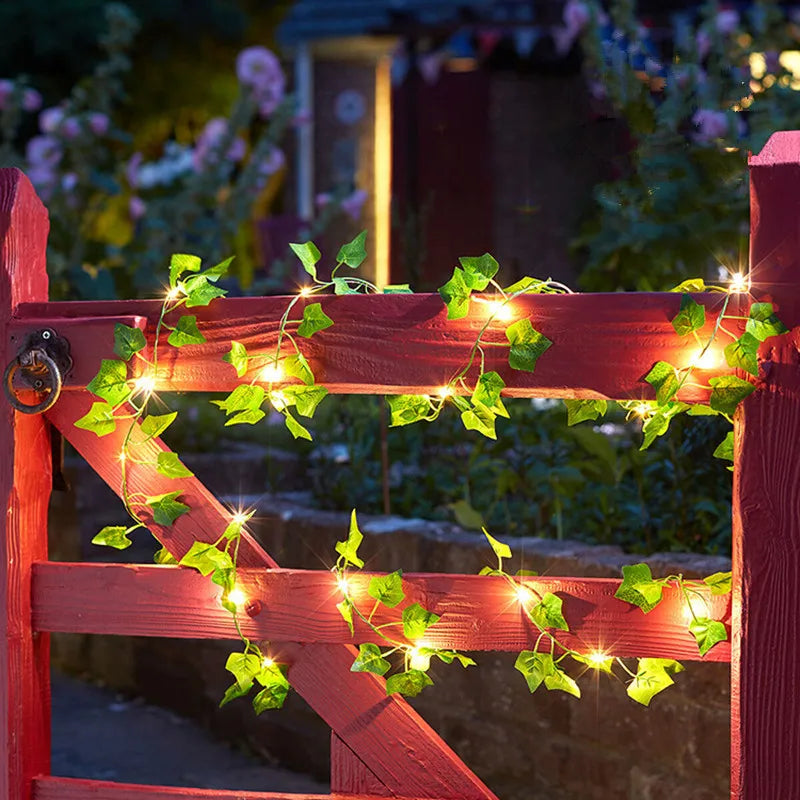 String Lights Artificial Vine Fairy Lights Battery Powered Christmas Tree Garland Light Flower Gr...