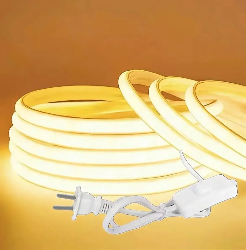COB LED Lamp Strip FOB LED Tape 288LEDs/m Switch/Dimmable Power EU Plug RA90 Outdoor IP65 Wa...