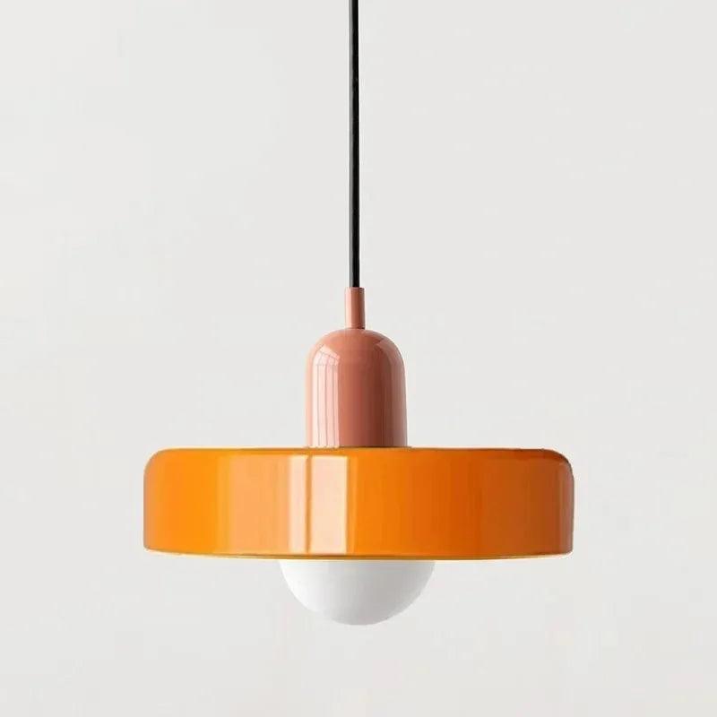 Nordic Retro E27 Colorful Ceiling Chandelier Orange Glass Pendant Lamp for Home Decor Dining Room Cafe Bar Counter Li...