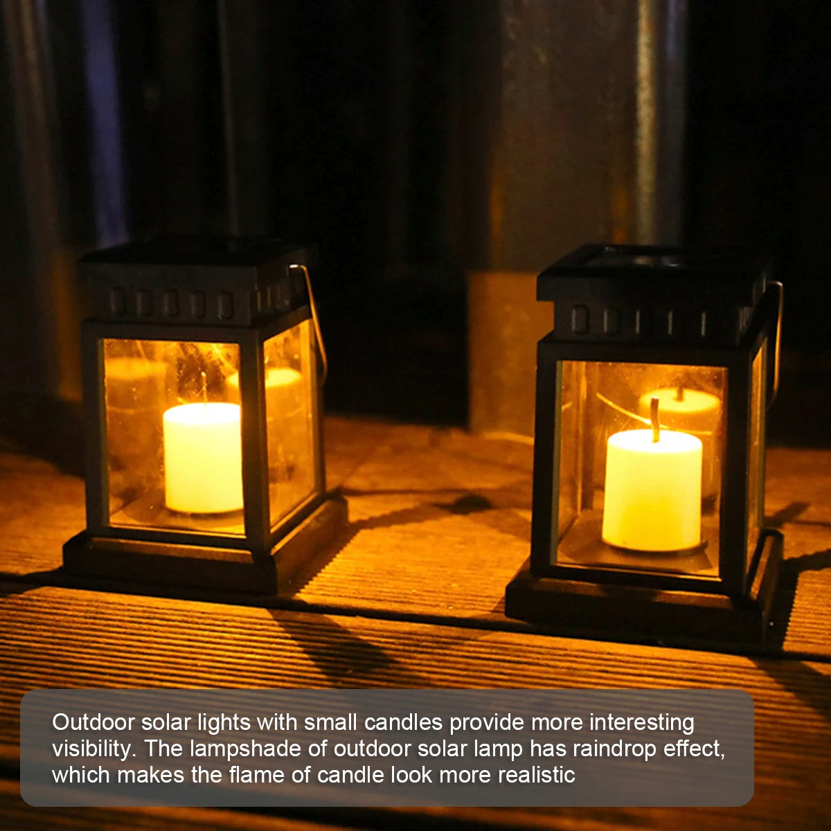 Solar Candle Lantern IP44 Waterproof Hanging Lantern Light Auto ON/OFF Solar Landscape Light for Garden Path Yard Patio Driveway