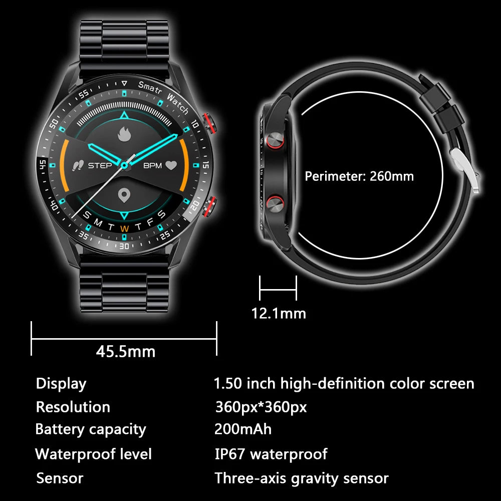 2026 New Bluetooth Call Smart Watch Men 360*360 HD Display Heart Rate Fitness Tracker ECG+PPG Business Smartwatches