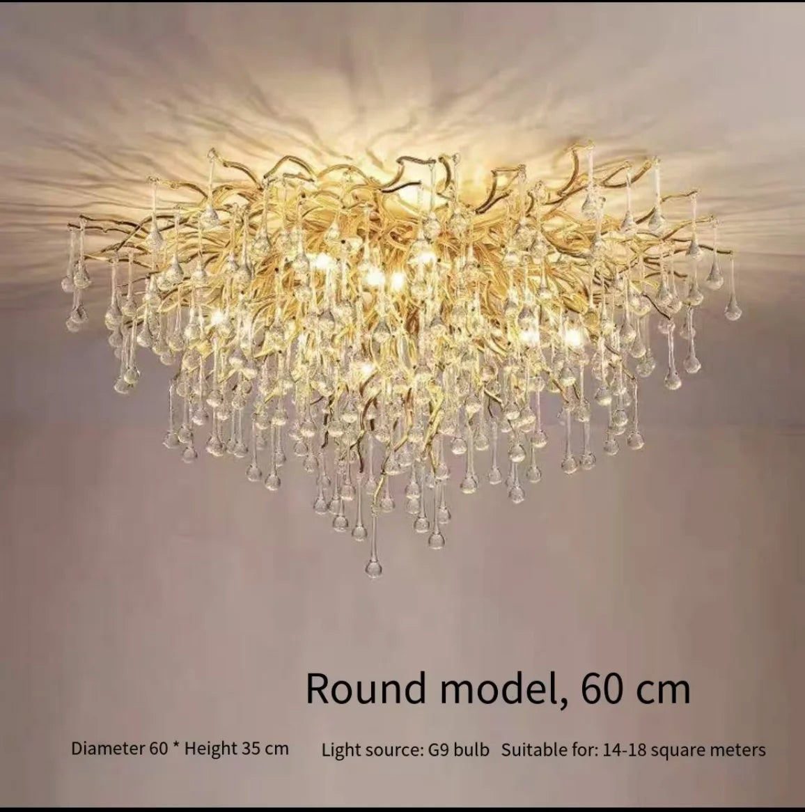 Luxury Gold Crystal LED Chandelier — Dining & Living Room