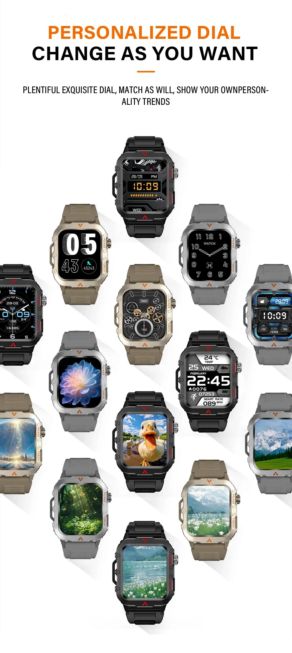 LAXASFIT 2025 New Smart Watch Men's Outdoor Watch 1.85 inch Voice Assistant Bluetooth Call with LED Flashlight Smart Watch