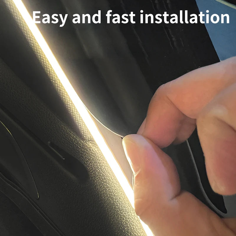 Car Trunk Led Light Strip Waterproof PVC Flexible Ambient Light Strip Automatic On/Off Hidden Ins...