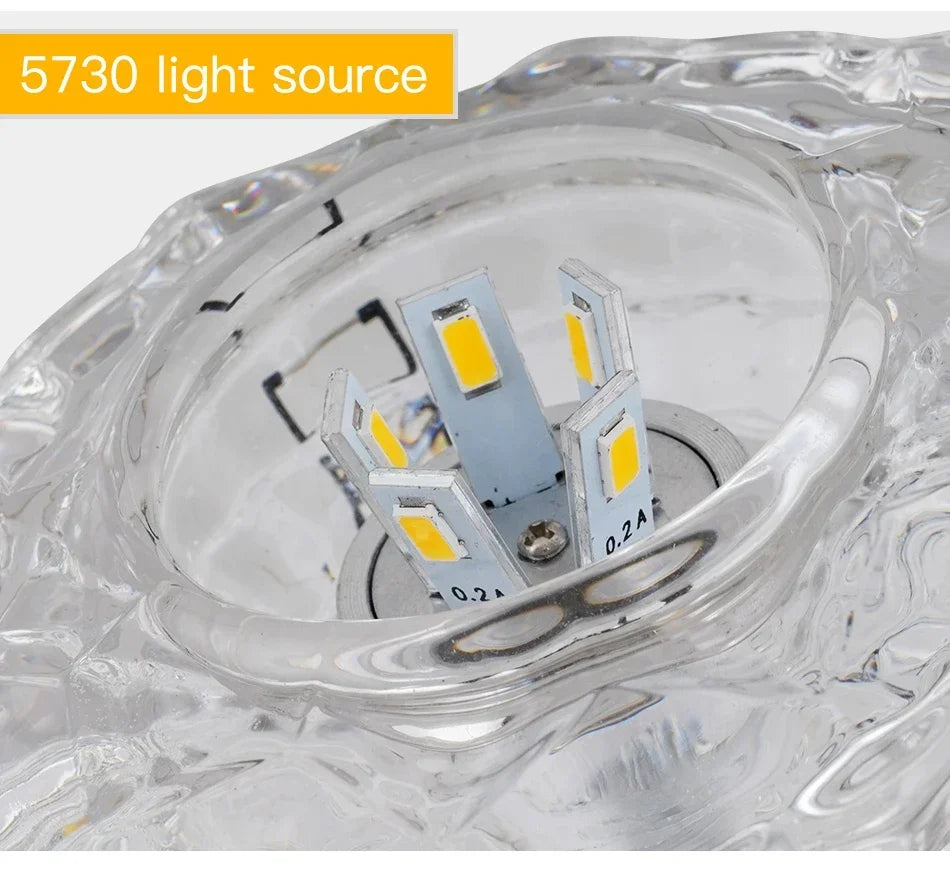 LED Crystal Lamp Embedded Ceiling Light for Home Living Room Corridor Decorative Ceiling Lamp Porch Balcony Indoor Lighting