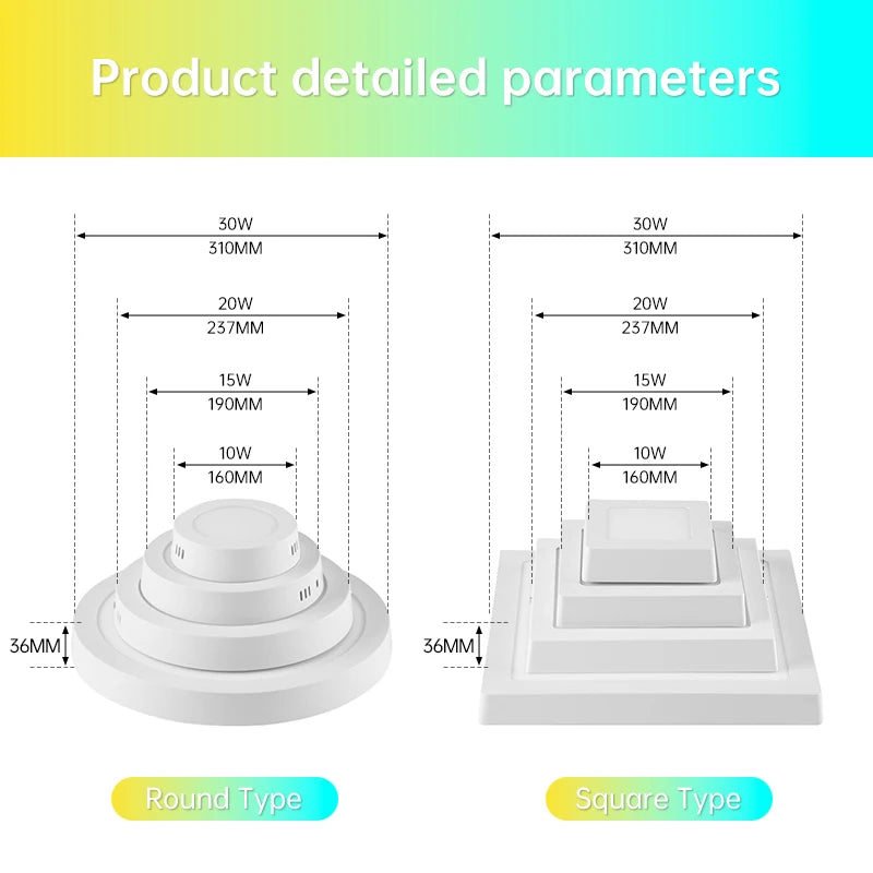 Led Ceiling Lamp Ultra Thin Panel Led Light for Living Room Bedroom Indoor Lighting 20W 30W Squar...