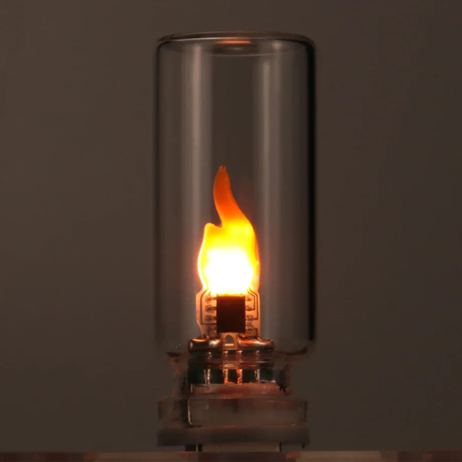USB 5V Powered Simulated Flame Flickering LED Night Light Clear Frosted Glass Candle for Home Roo...