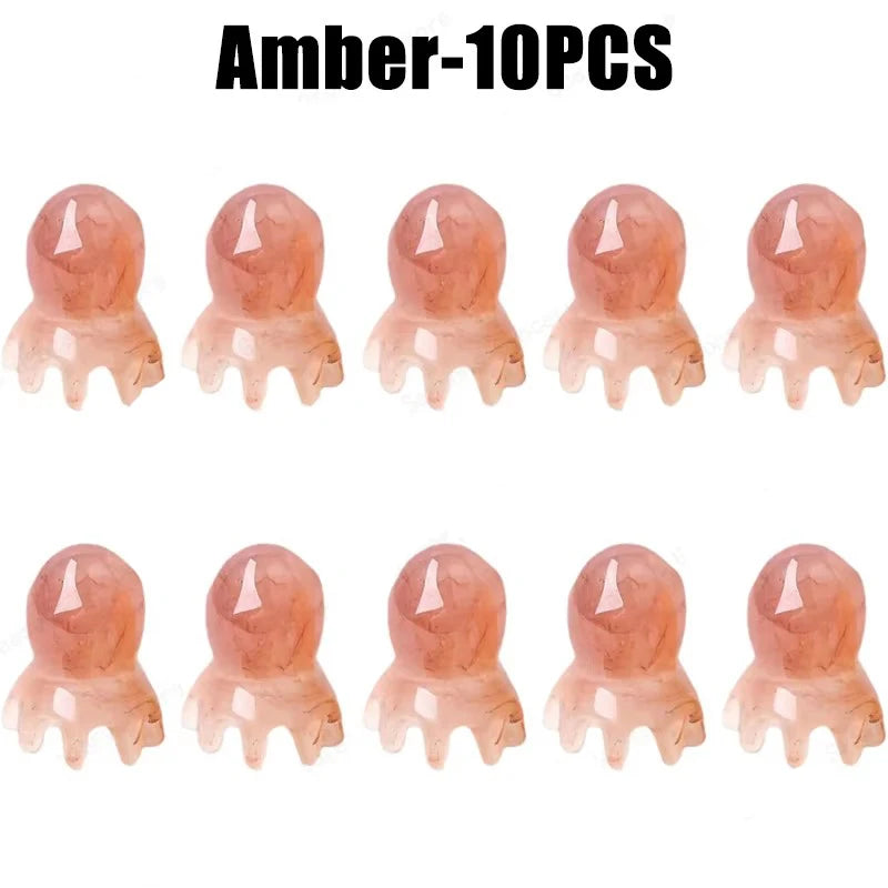 Cute Octopus Scalp Massage Comb (Resin)｜Korean Hair Care, Stress Relief, Anti-Hair Loss, Portable Head Massager for Home&Travel