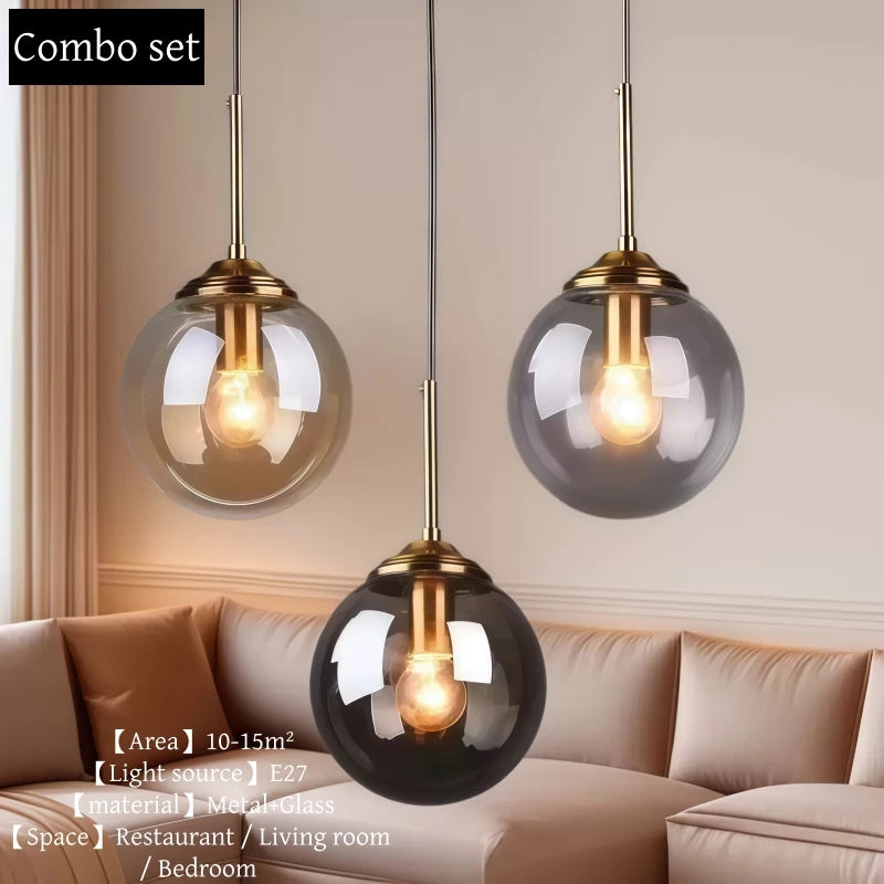 Modern Luxury Glass & Gold Pendant Chandelier — Nordic LED