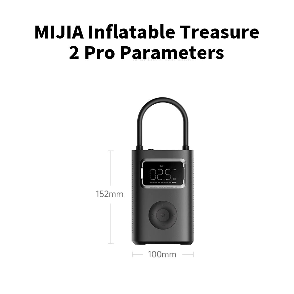 MIJIA Air Pump 2 Pro Portable Electric Inflator Pump Digital Display Inflator 150psi Max Basketball Tire 2500mAh Bike Car