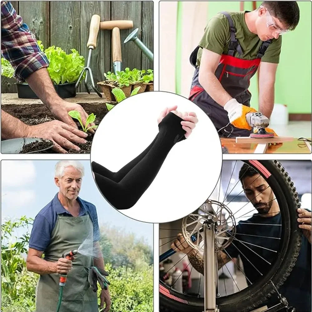 Cooling Protective Arm Sleeves with UV Shield for Men and Women - Arm Sleeve Holders for Sun Protection