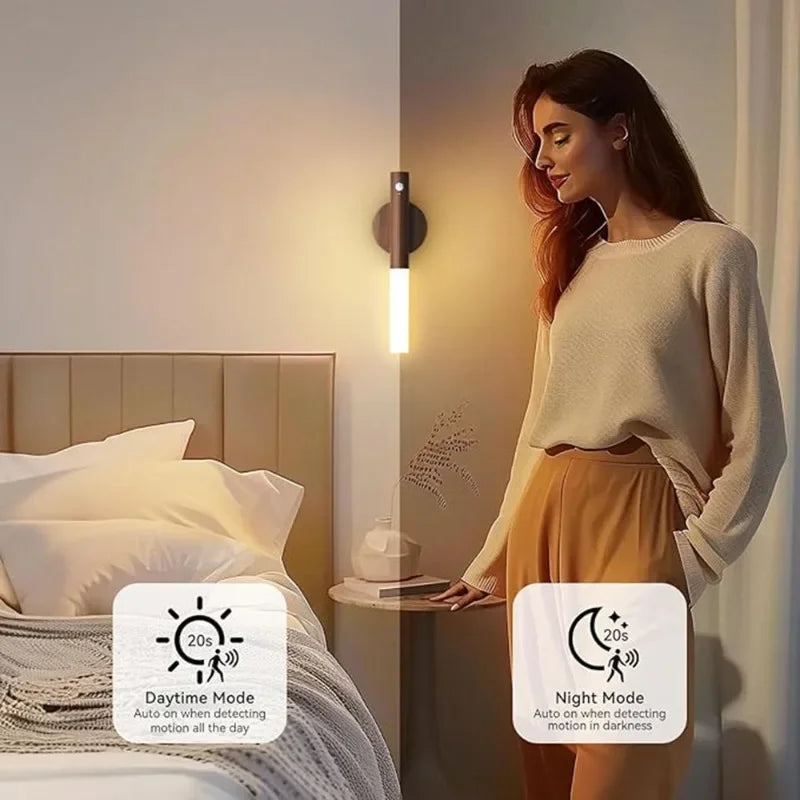 Night Light Motion Sensor Night Lights Rechargeable Wall Sconces Magnetic Wall Lights Wooden Wall...