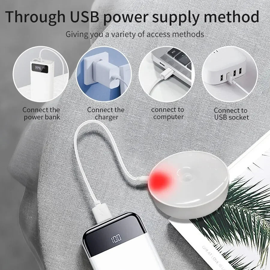 LED Motion Sensor Light Night Light USB Rechargeable Night Lamp for Kitchen Cabinet Wardrobe Lamp...