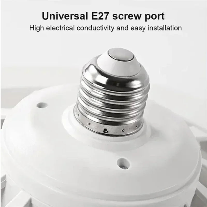 Smart 3-in-1 Ceiling Fan with Remote Control and 3-Speed E27 Lighting Base for Bedroom and Living...