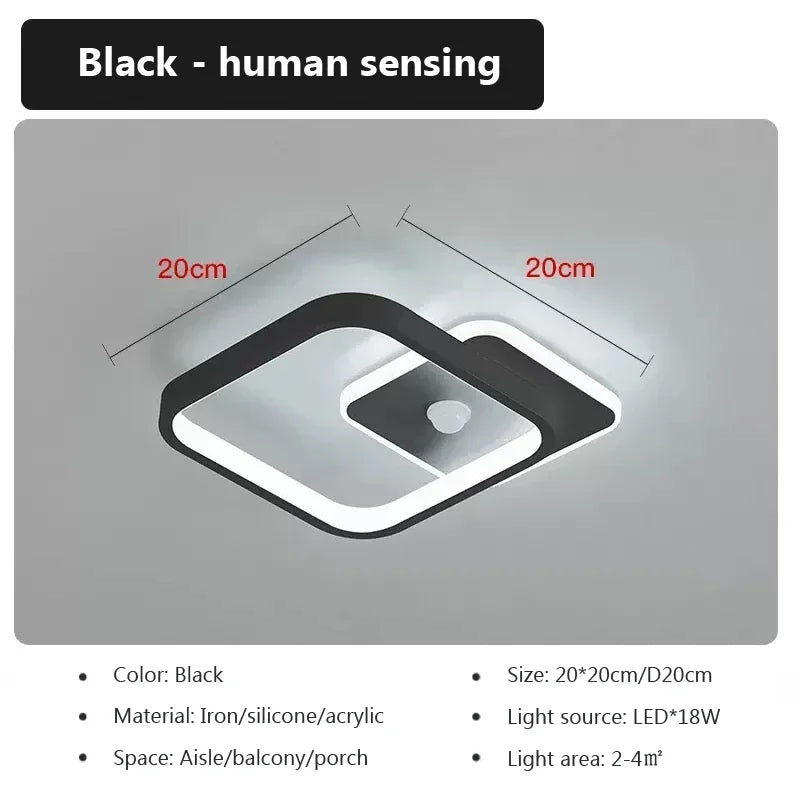 Modern LED Ceiling Light Chandelier Smart Ceiling Lamp with Motion Sensor for Stair Corridor Hallway Entrance Lightin...