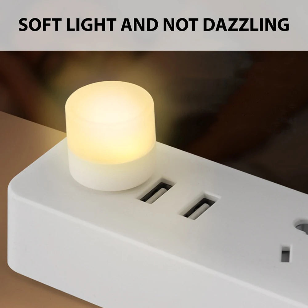 Mini USB Night Light Warm White Eye Protection Book Reading Light USB Plug Computer Mobile Power ...